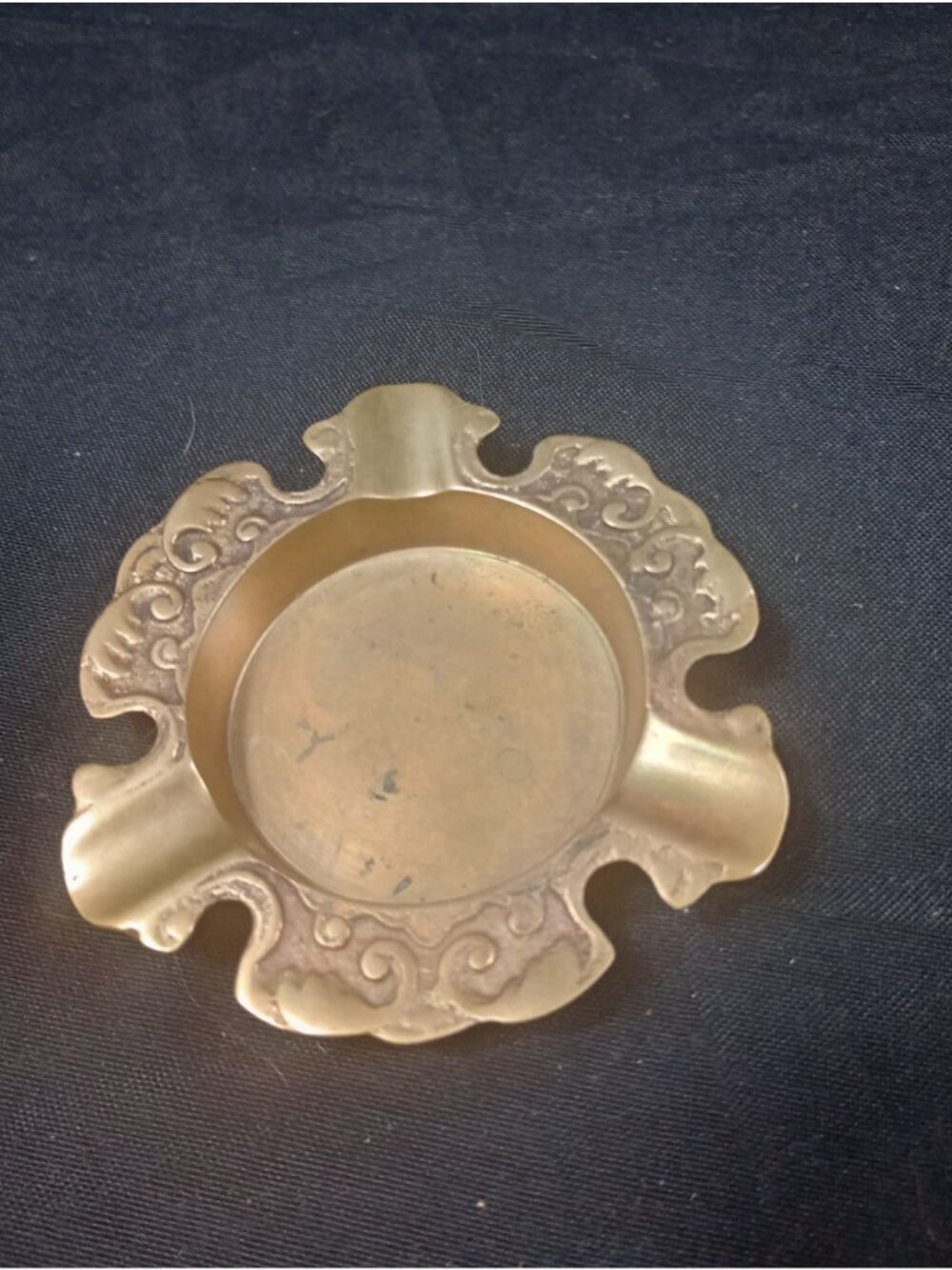Vintage Brass Circa 1970s Ornate  Brass India Ashtray